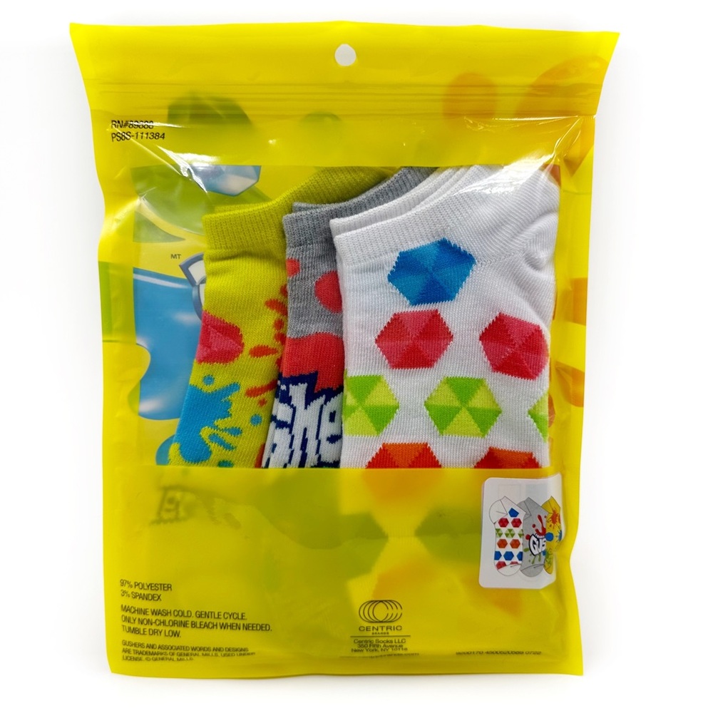 Fruit Gushers No Show Socks 3 Pairs Womens Novelty Gift - Picture 3 of 8
